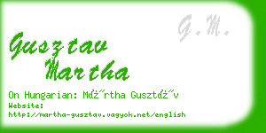 gusztav martha business card